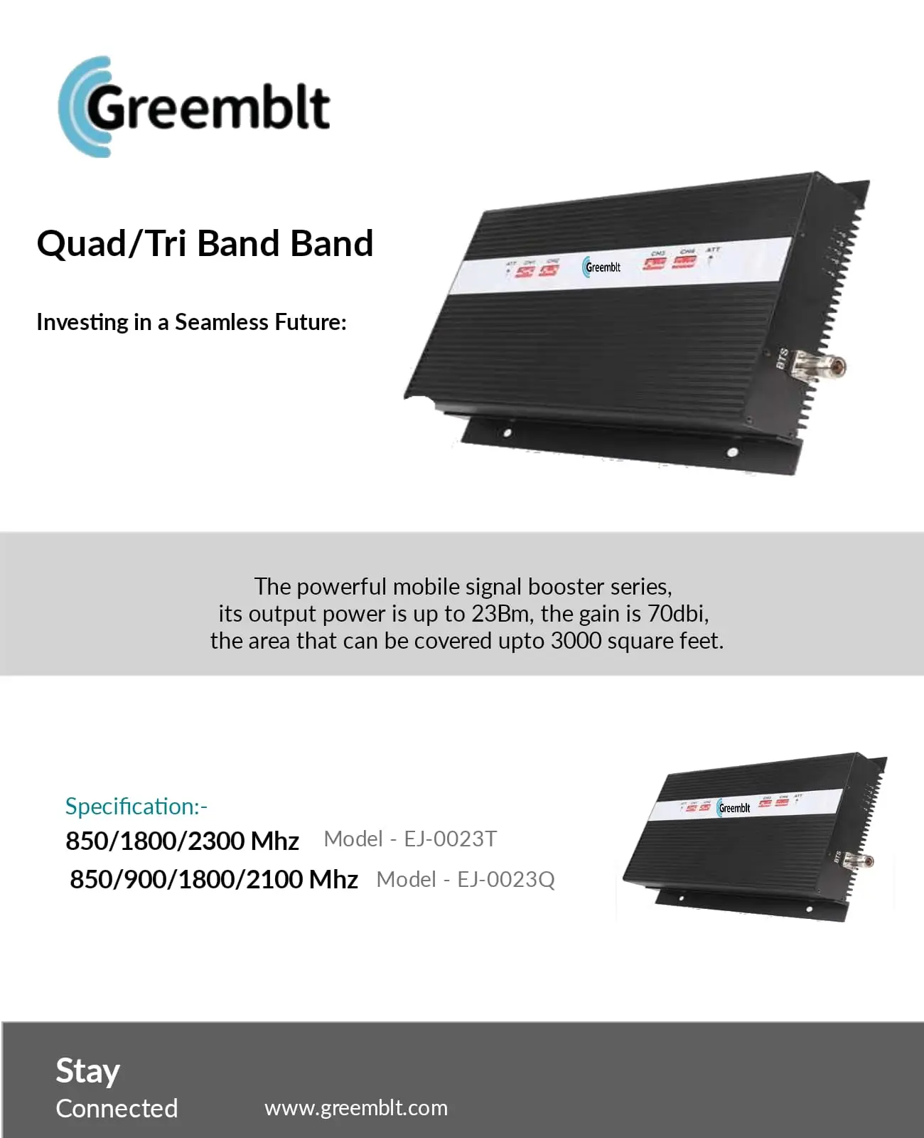 Greemblt Quad Band Mobile Signal Booster